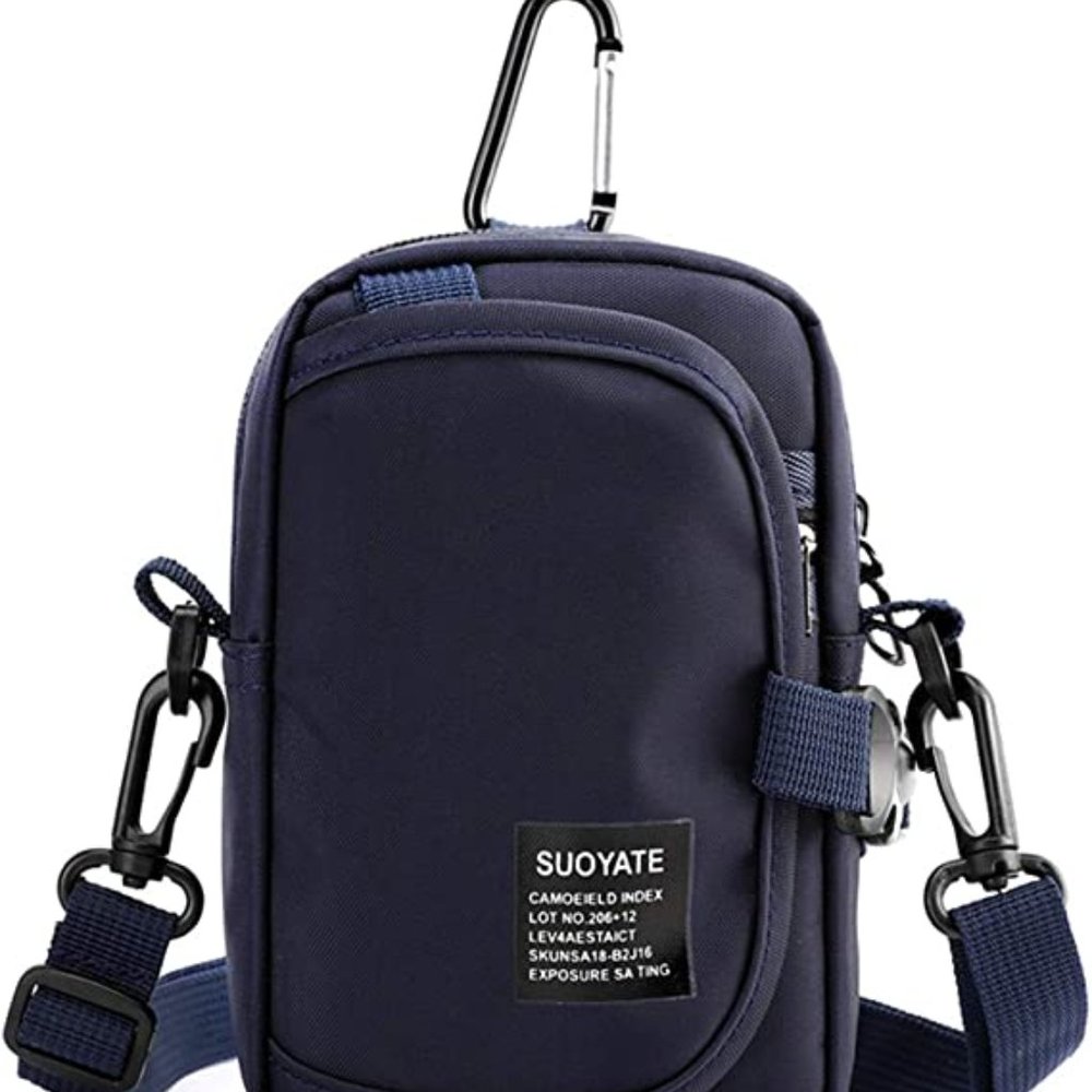 Multifunction Cell Phone Holster, One Shoulder Pouch with Carabiner